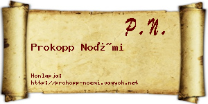 Prokopp Noémi névjegykártya