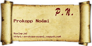 Prokopp Noémi névjegykártya